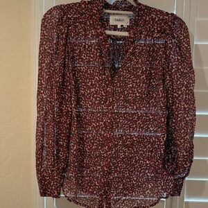 Ba&sh Women's Sheer Floral Blouse - Burgundy